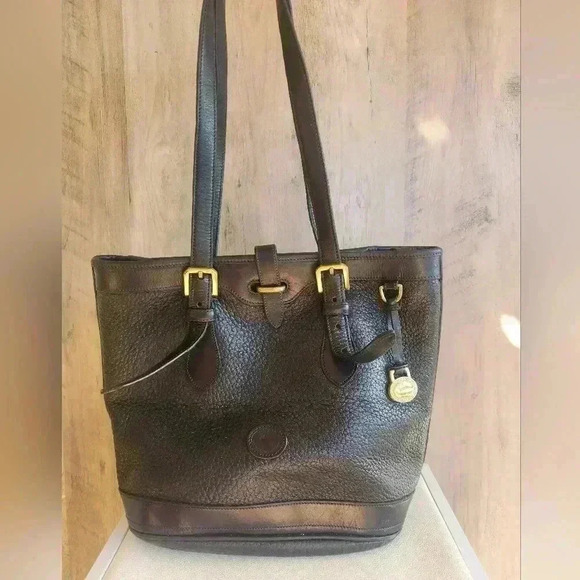 Dooney & Bourke Small Black Bucket Bag from the Metro Collection Vintage Gold - Picture 8 of 14